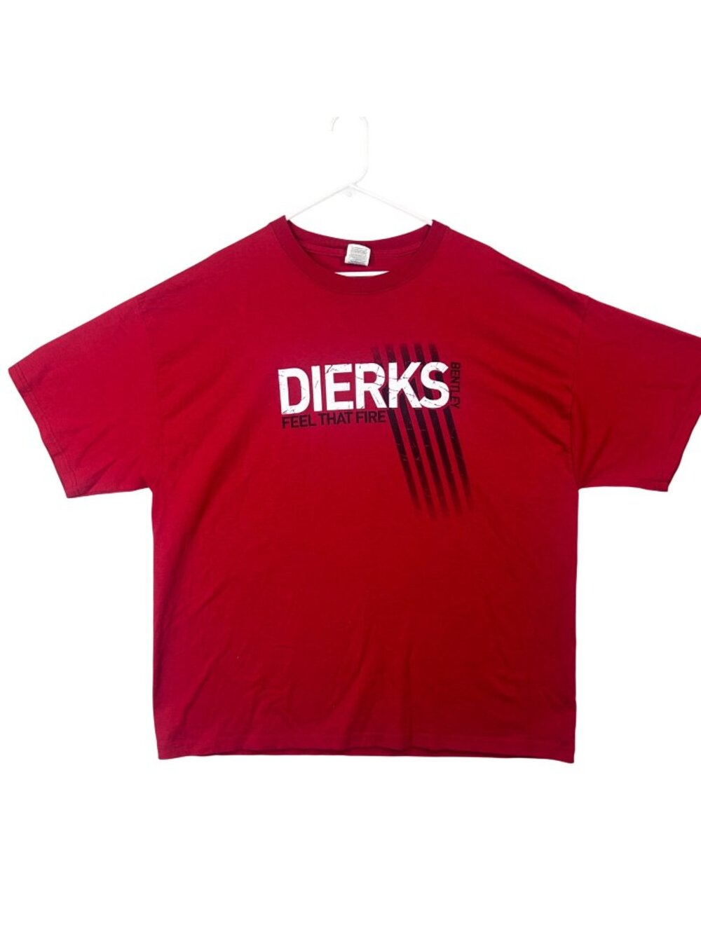 Dierks Bentley Feel That Fire Red Graphic T-Shirt 2XL Delta Tag 100% Cotton EUC